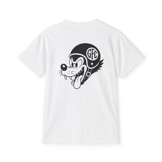 Bad Wolf Helmet Pocket T‑Shirt – GFC Graphic Retro Moto Tee