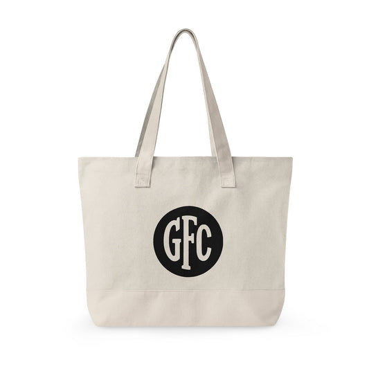 Bad Wolf Helmet | Zippered Canvas Tote | Monochrome Graphic Tote